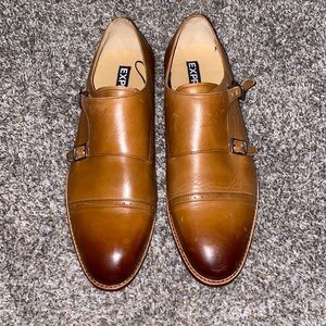 Mens express dress shoes- buckle, brown in color